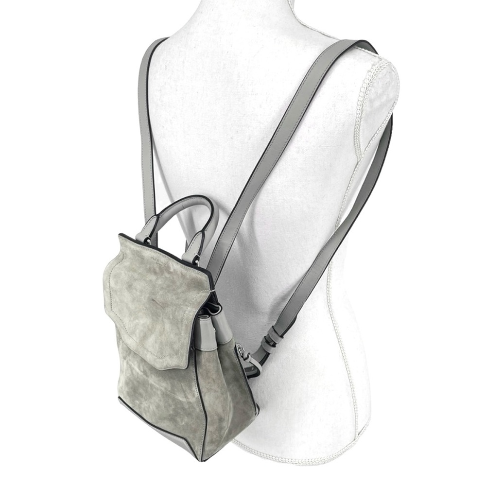 Rag & Bone Pilot Small Backpack – Suede/Leather, Gray